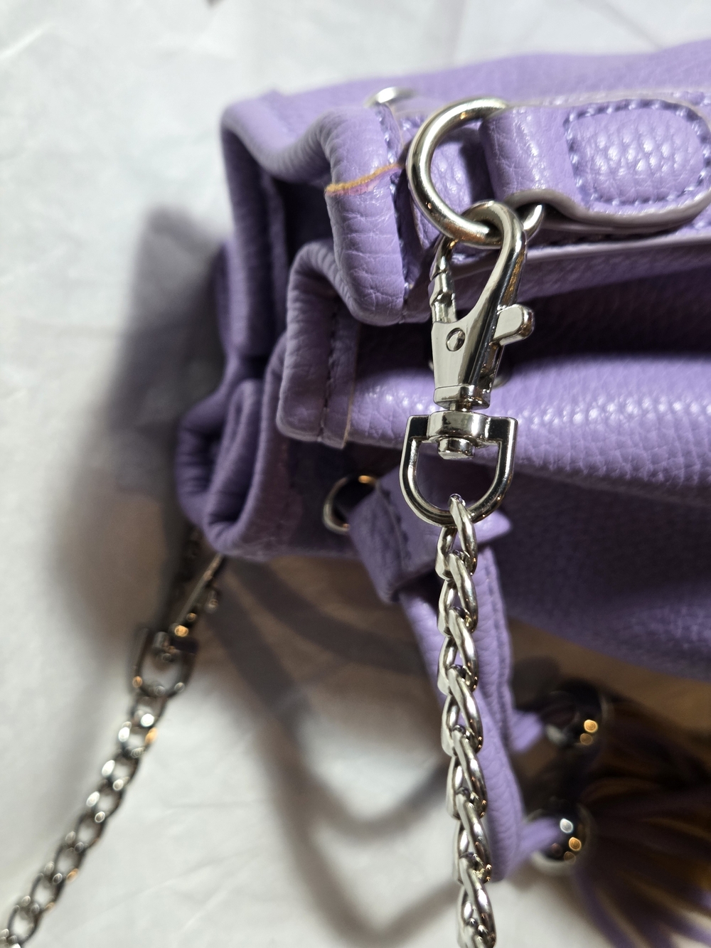 Charming Charlie purple mini drawstring crossbody bucket bag NWOT - Picture 10 of 11